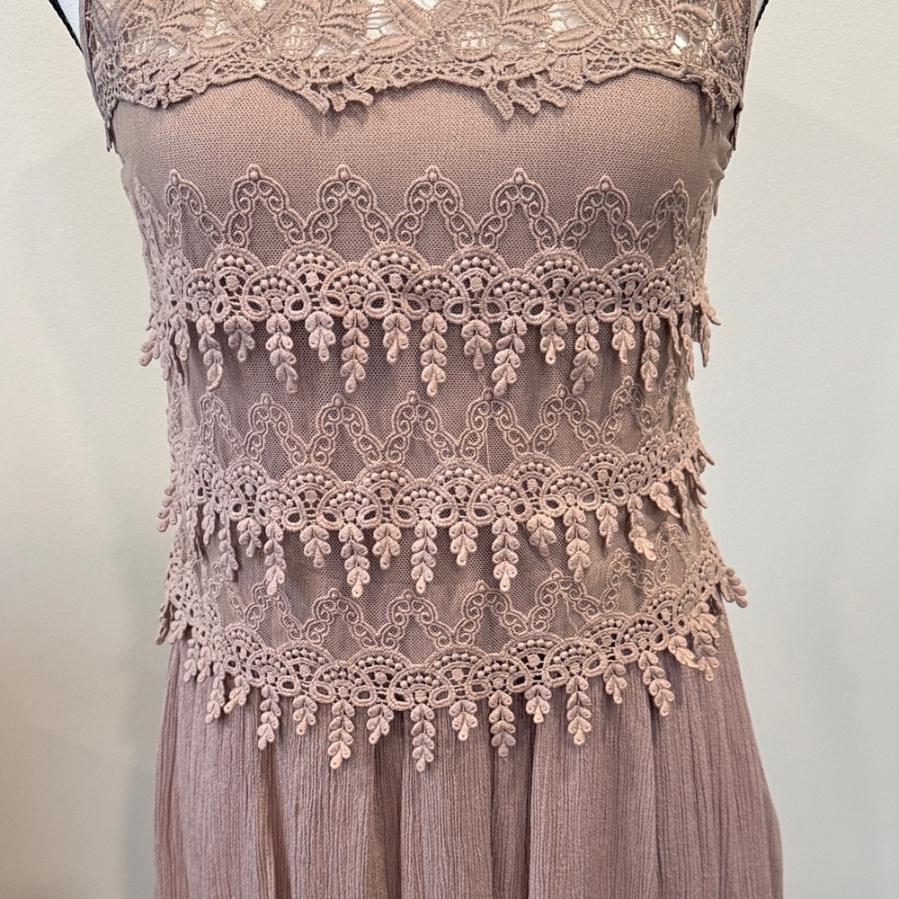 Southern Fried Chics Lace Trim Sleeveless Dress Size Medium - Picture 3 of 11